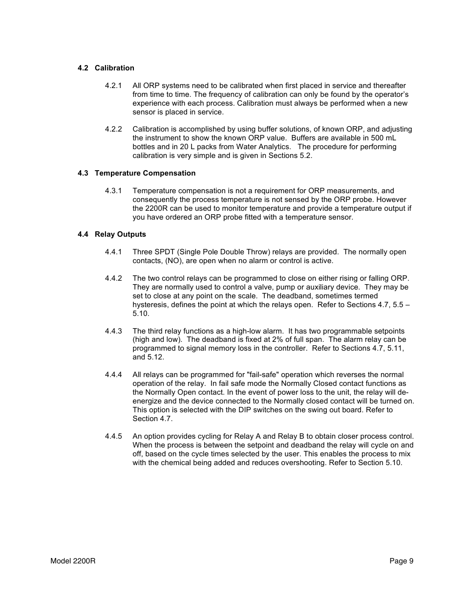 Aquametrix 2200R ORP Analyzer/Controller User Manual User Manual | Page 11 / 30