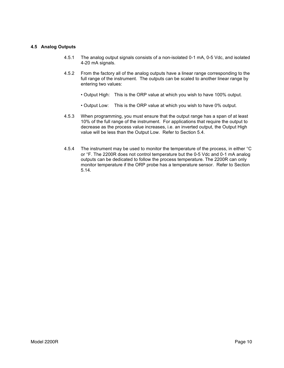 Aquametrix 2200R ORP Analyzer/Controller User Manual User Manual | Page 12 / 30