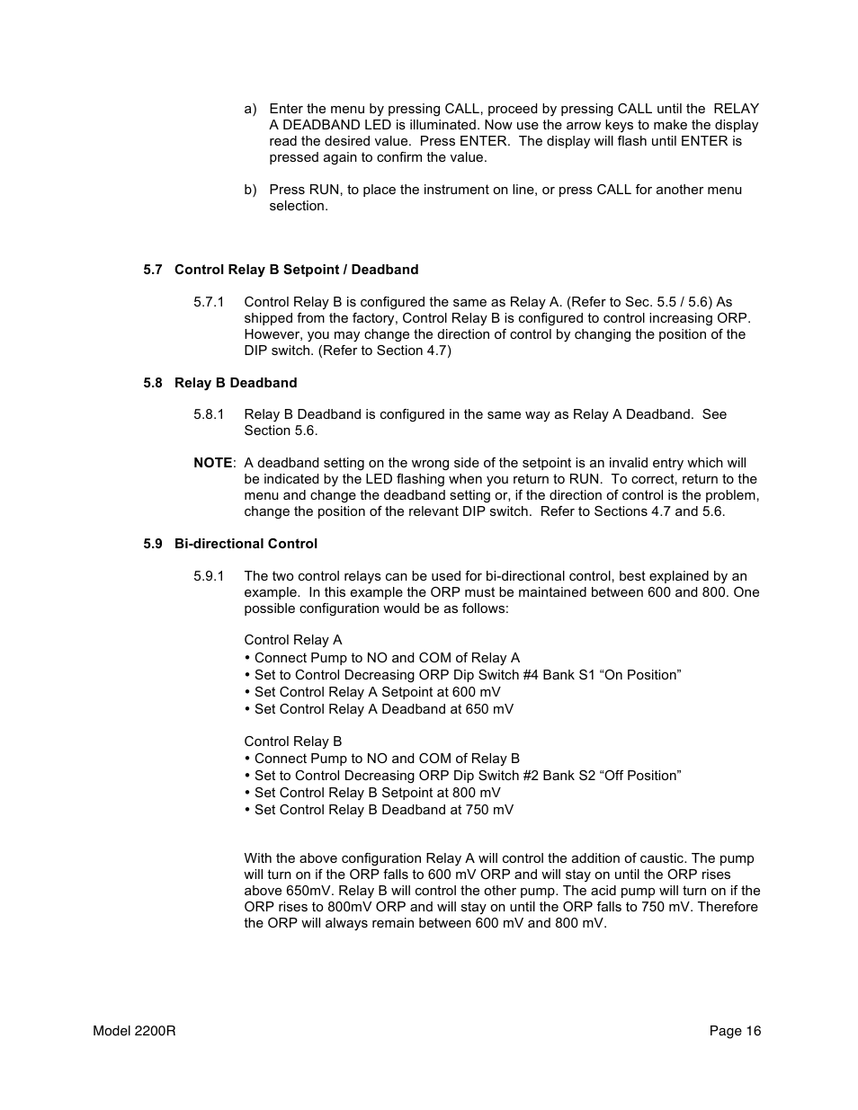 Aquametrix 2200R ORP Analyzer/Controller User Manual User Manual | Page 18 / 30