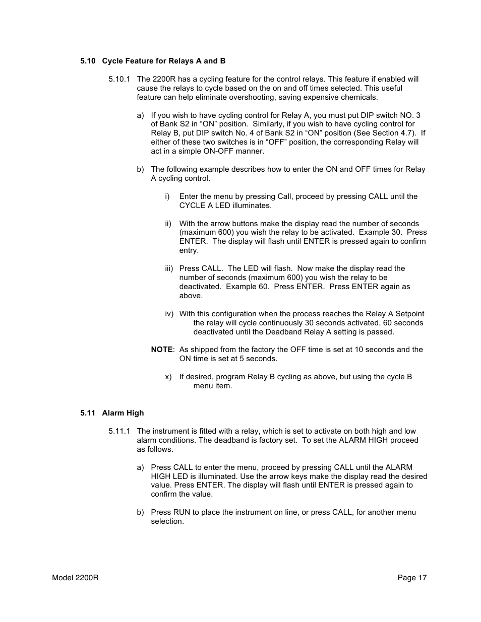 Aquametrix 2200R ORP Analyzer/Controller User Manual User Manual | Page 19 / 30