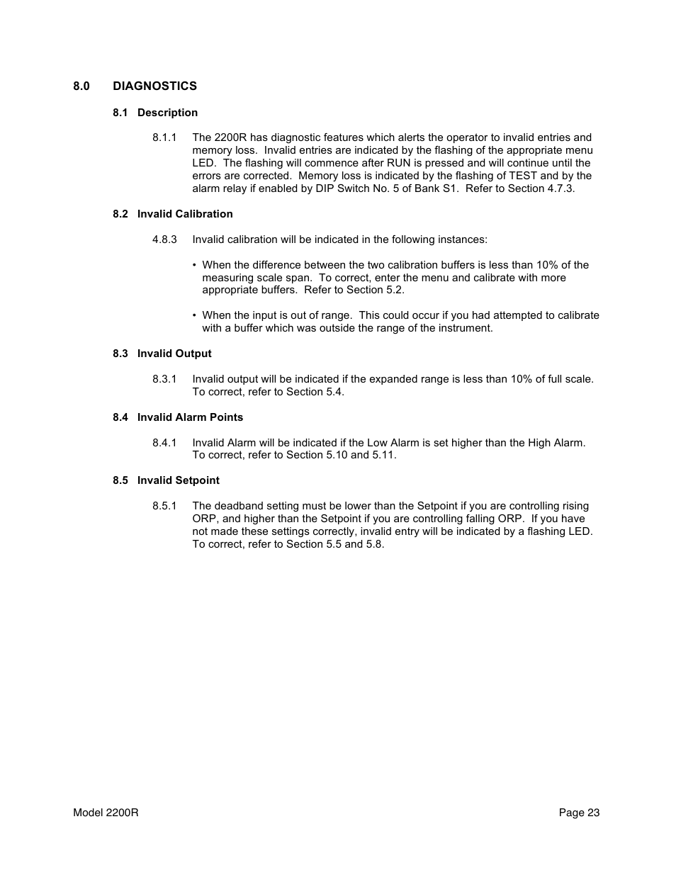 Aquametrix 2200R ORP Analyzer/Controller User Manual User Manual | Page 25 / 30
