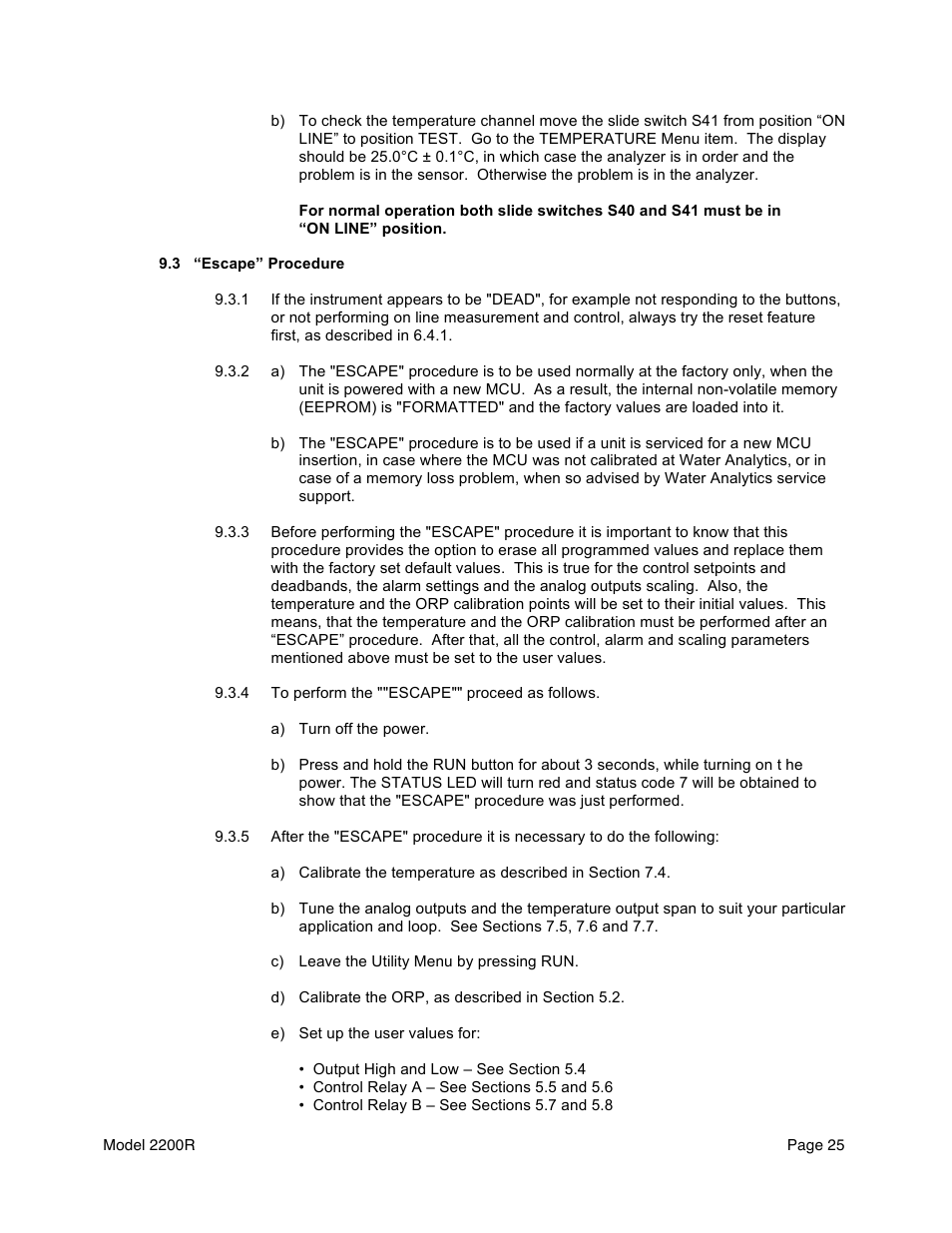 Aquametrix 2200R ORP Analyzer/Controller User Manual User Manual | Page 27 / 30