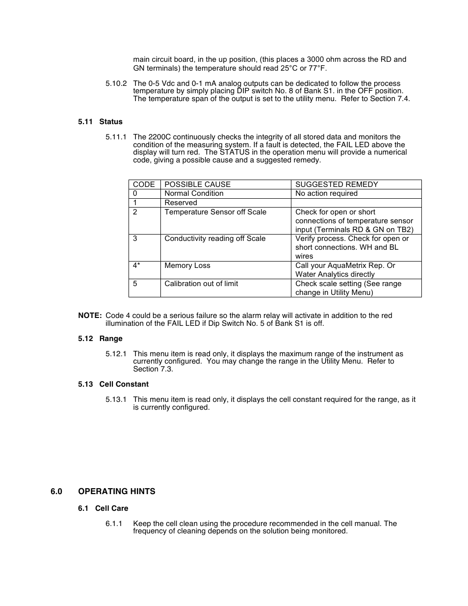 Aquametrix 2200C Conductivity Controller User Manual User Manual | Page 17 / 28