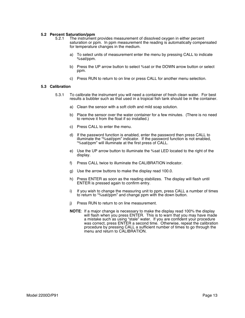 Aquametrix 2200D Dissolved Oxygen Controller/Analyzer User Manual User Manual | Page 15 / 26