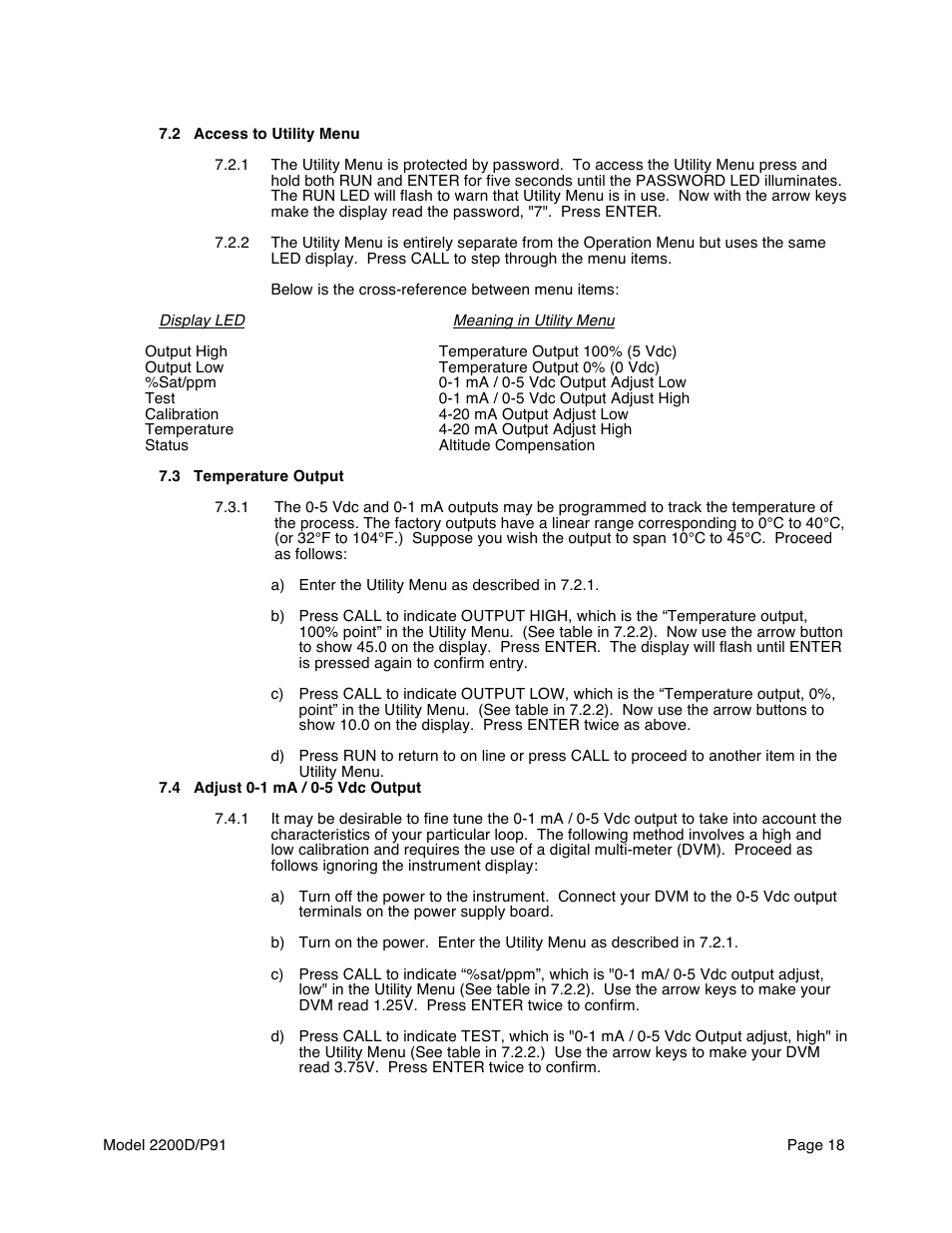 Aquametrix 2200D Dissolved Oxygen Controller/Analyzer User Manual User Manual | Page 20 / 26