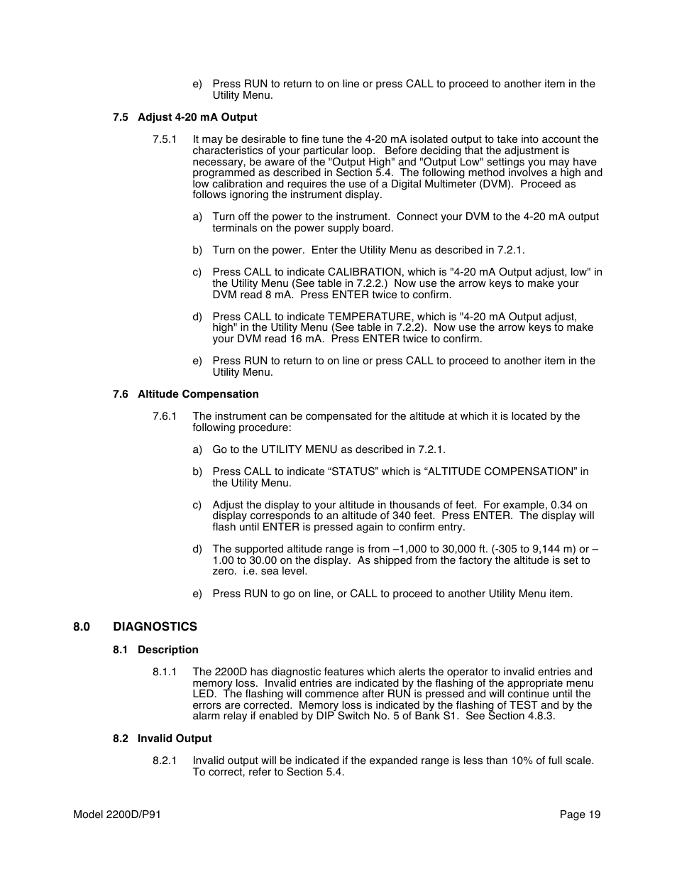 Aquametrix 2200D Dissolved Oxygen Controller/Analyzer User Manual User Manual | Page 21 / 26