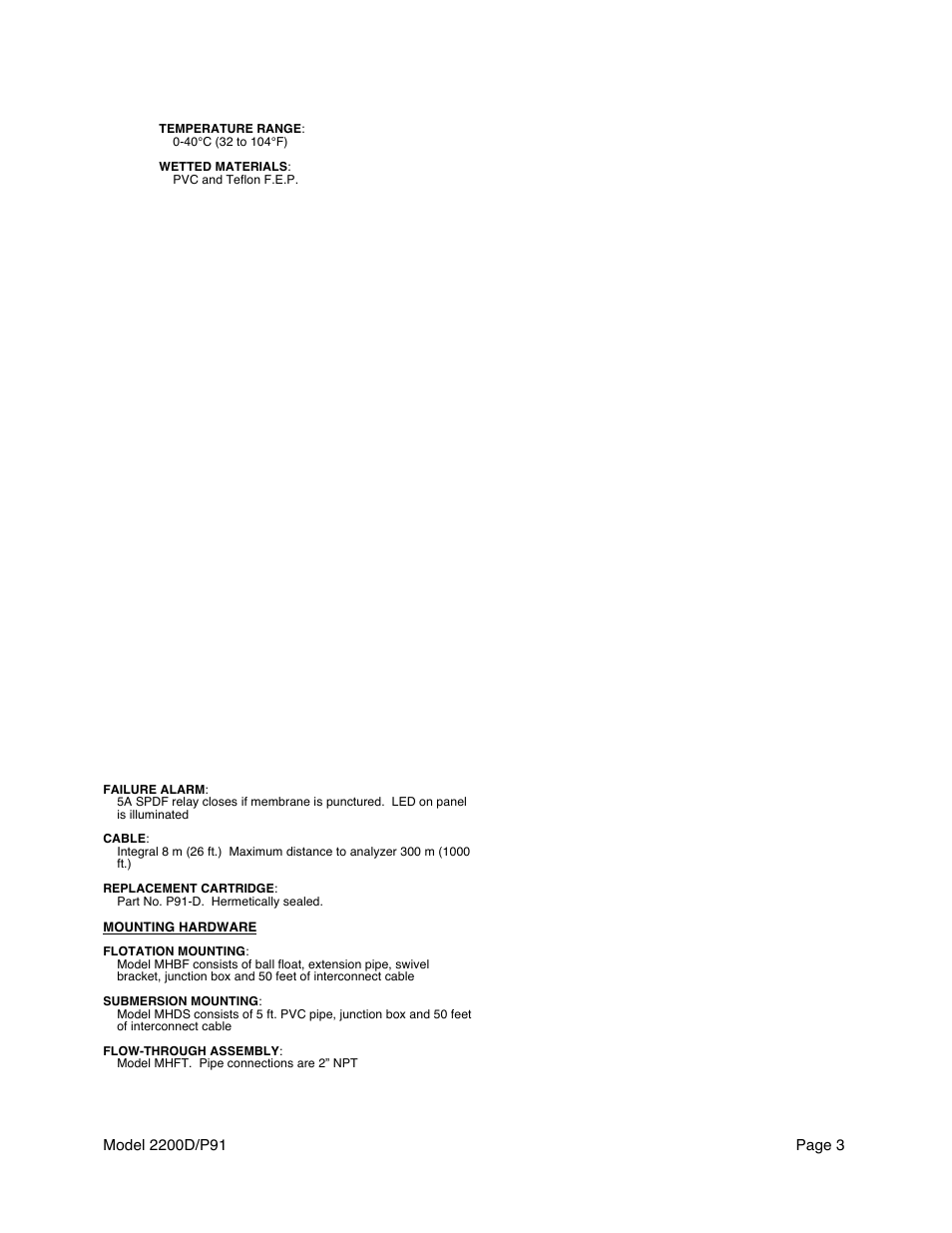 Aquametrix 2200D Dissolved Oxygen Controller/Analyzer User Manual User Manual | Page 5 / 26