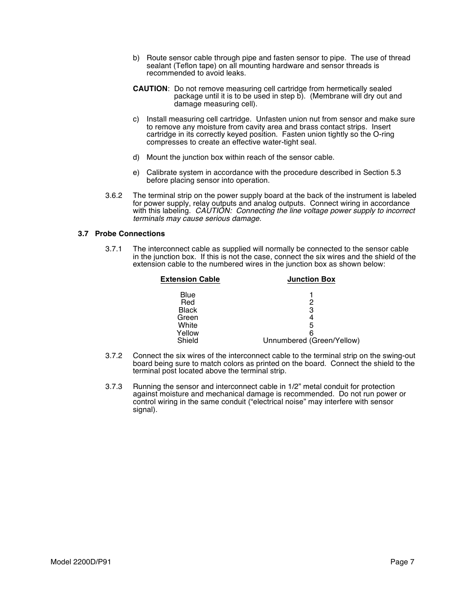 Aquametrix 2200D Dissolved Oxygen Controller/Analyzer User Manual User Manual | Page 9 / 26