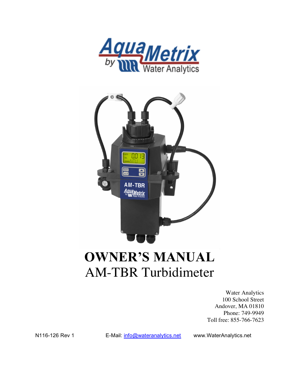 Aquametrix AM-TBR Turbidimeter User Manual User Manual | 44 pages