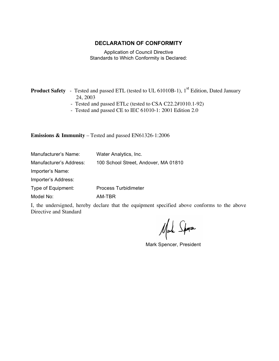 Aquametrix AM-TBR Turbidimeter User Manual User Manual | Page 2 / 44