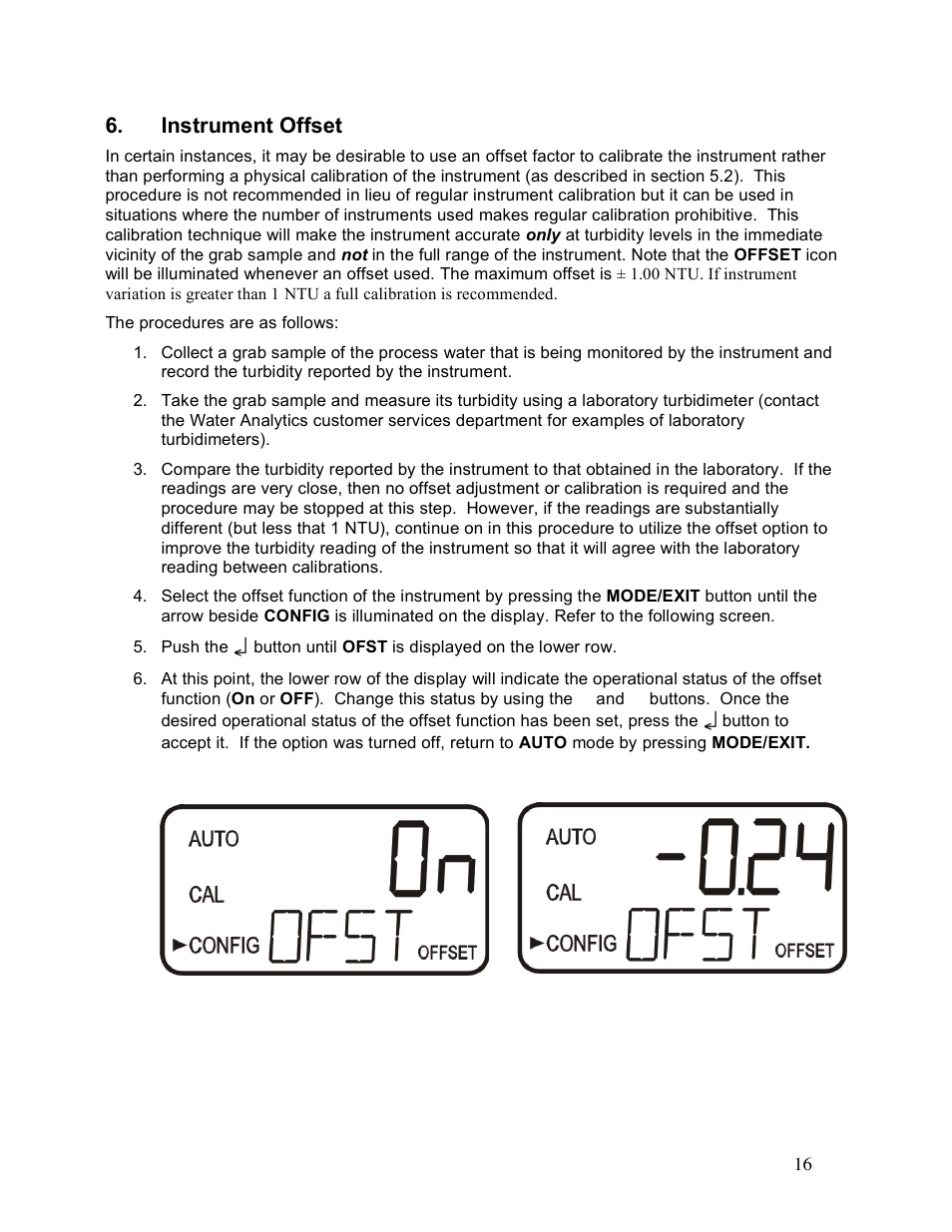 Instrument offset | Aquametrix AM-TBR Turbidimeter User Manual User Manual | Page 21 / 44