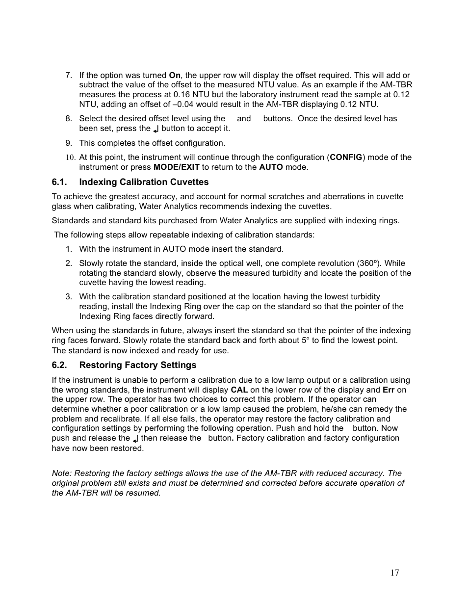 Aquametrix AM-TBR Turbidimeter User Manual User Manual | Page 22 / 44