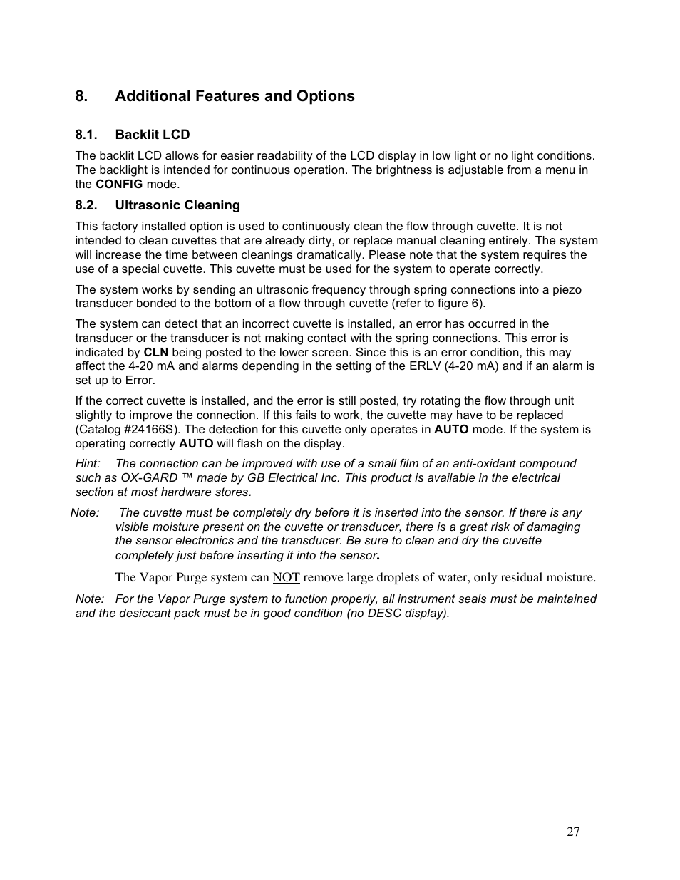 Additional features and options | Aquametrix AM-TBR Turbidimeter User Manual User Manual | Page 32 / 44