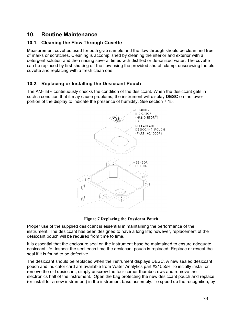 Routine maintenance | Aquametrix AM-TBR Turbidimeter User Manual User Manual | Page 38 / 44