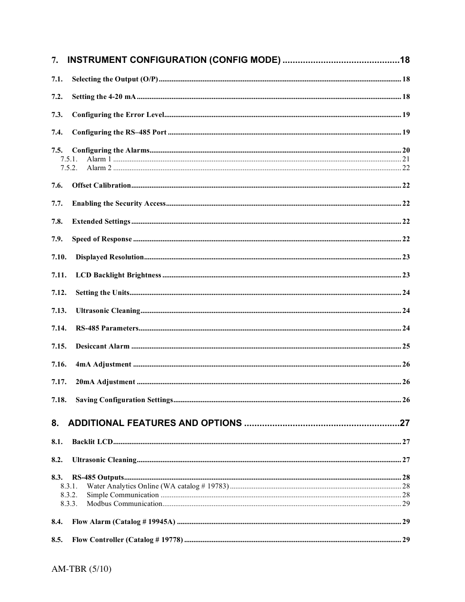 Aquametrix AM-TBR Turbidimeter User Manual User Manual | Page 4 / 44