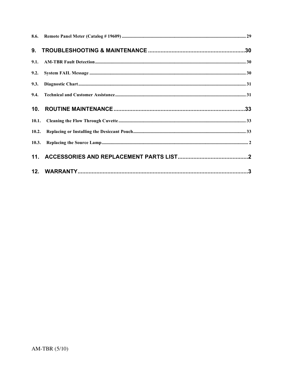 Aquametrix AM-TBR Turbidimeter User Manual User Manual | Page 5 / 44