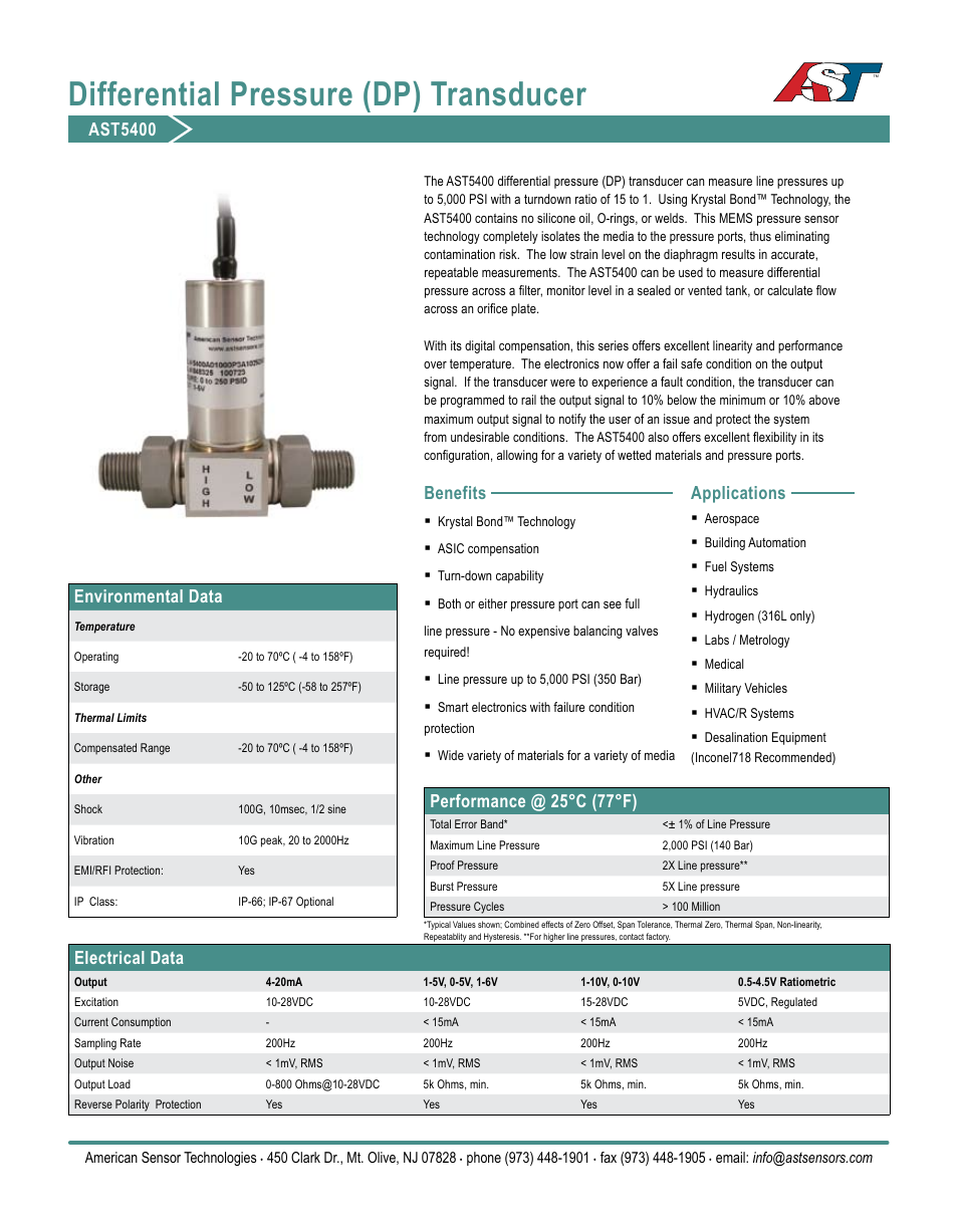 AST AST5400 Datasheet User Manual | 2 pages