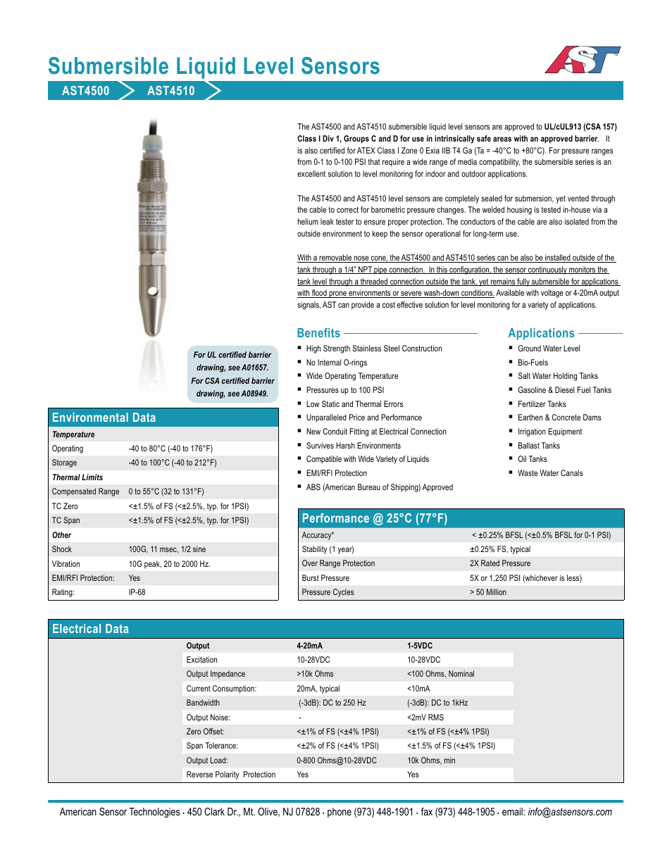 AST AST4510 Datasheet User Manual | 4 pages