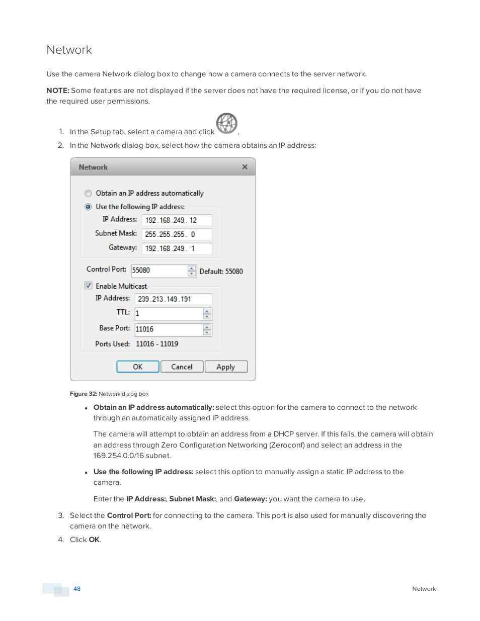 Network | Avigilon ACC Core Version 5.2.2 User Manual | Page 48 / 113