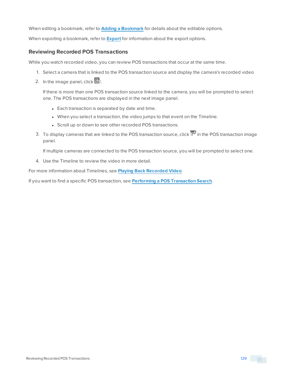 Reviewing recorded pos transactions | Avigilon ACC Enterprise Version 5.2.2 User Manual | Page 129 / 189