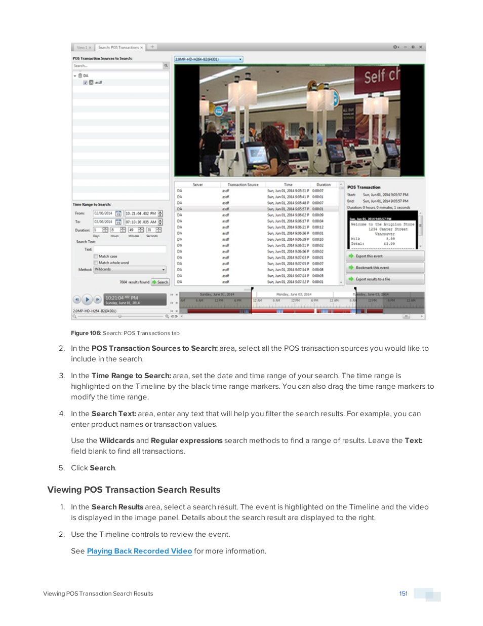 Viewing pos transaction search results | Avigilon ACC Enterprise Version 5.2.2 User Manual | Page 151 / 189