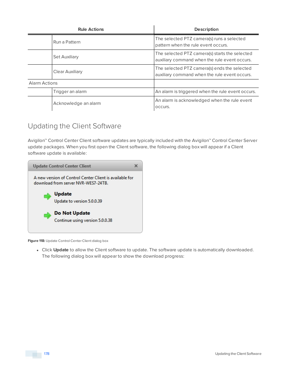 Updating the client software | Avigilon ACC Enterprise Version 5.2.2 User Manual | Page 178 / 189