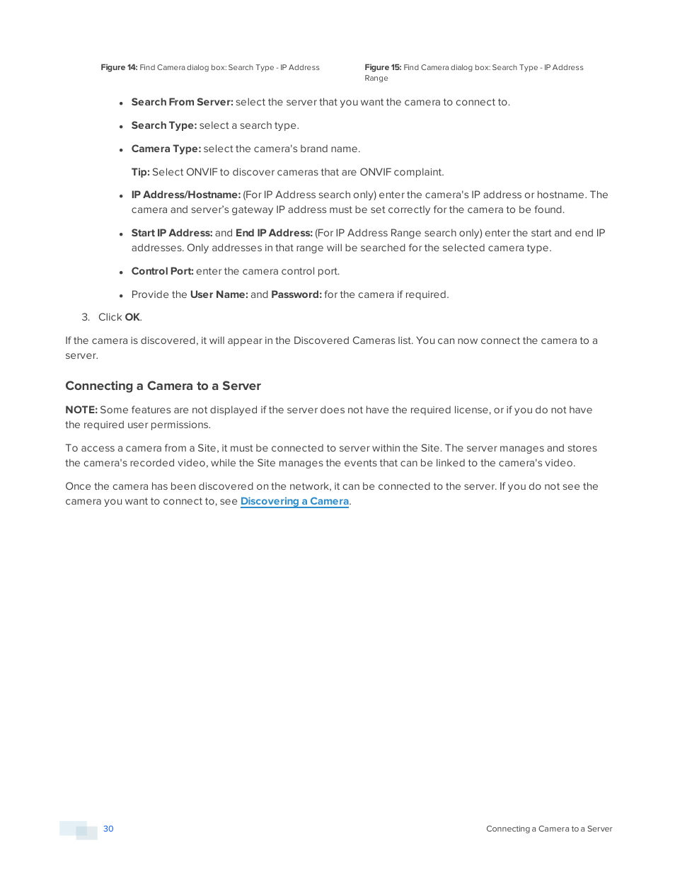 Connecting a camera to a server | Avigilon ACC Enterprise Version 5.2.2 User Manual | Page 30 / 189