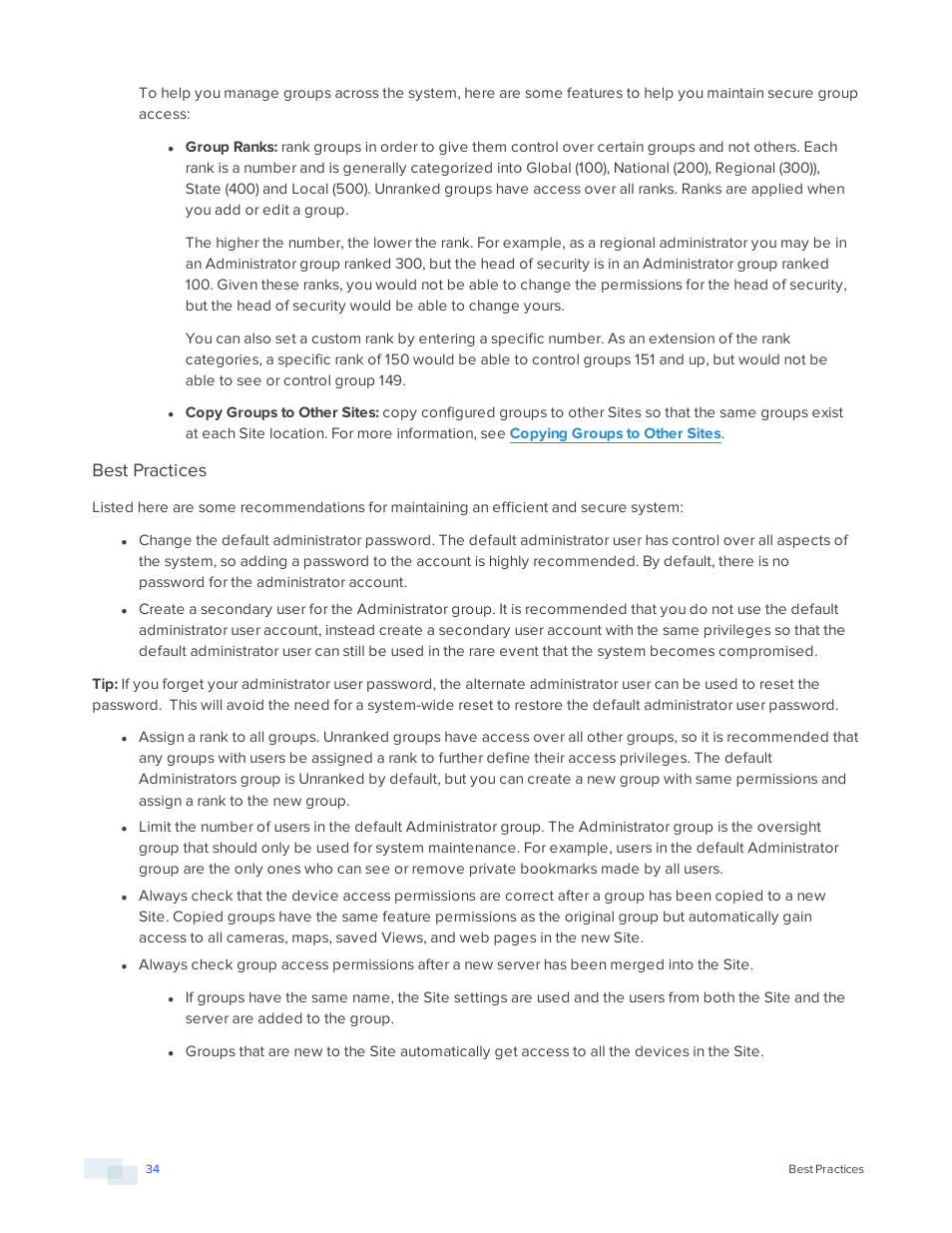 Best practices | Avigilon ACC Enterprise Version 5.2.2 User Manual | Page 34 / 189