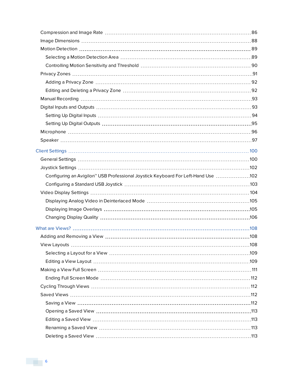 Avigilon ACC Enterprise Version 5.2.2 User Manual | Page 6 / 189