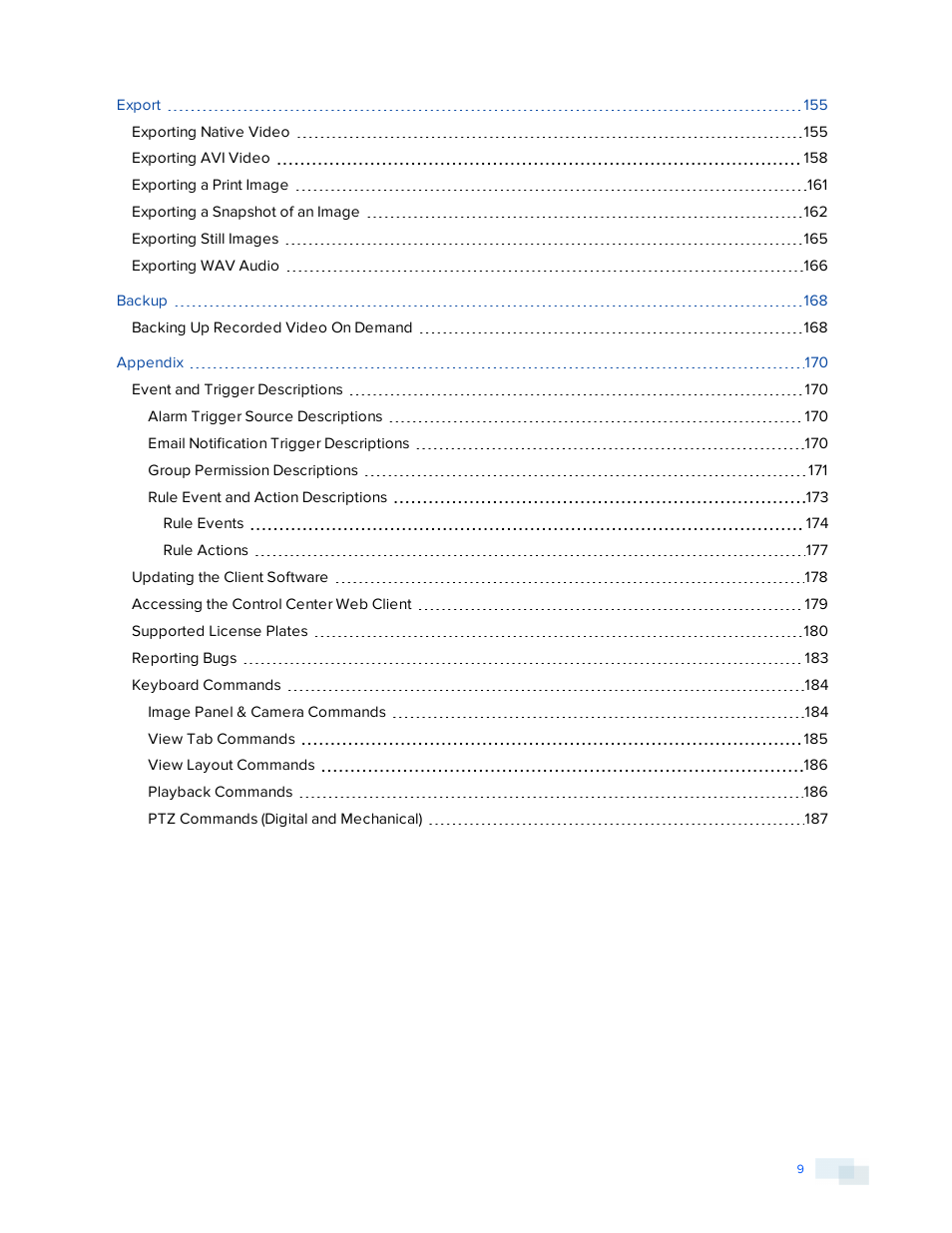 Avigilon ACC Enterprise Version 5.2.2 User Manual | Page 9 / 189