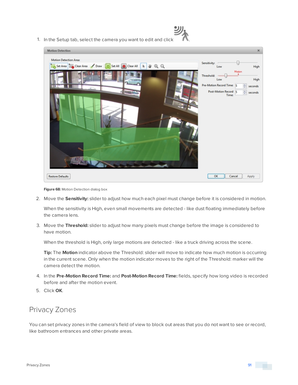 Privacy zones | Avigilon ACC Enterprise Version 5.2.2 User Manual | Page 91 / 189
