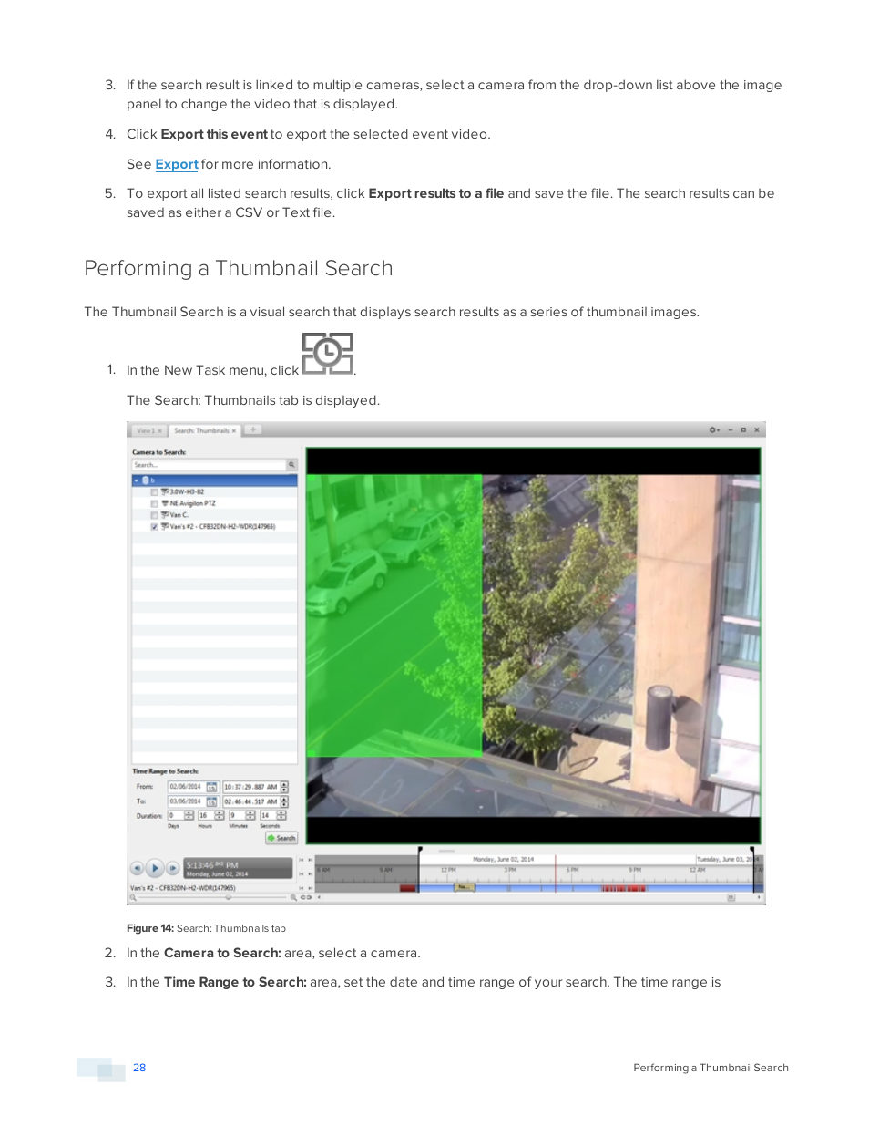 Performing a thumbnail search | Avigilon ACC Player Version 5.2.2 User Manual | Page 28 / 42