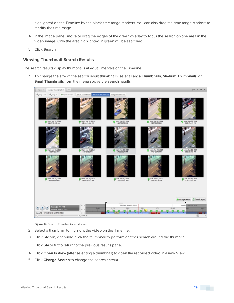 Viewing thumbnail search results | Avigilon ACC Player Version 5.2.2 User Manual | Page 29 / 42