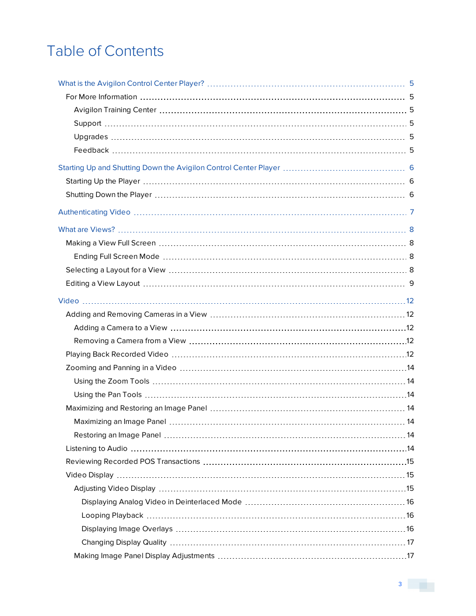 Avigilon ACC Player Version 5.2.2 User Manual | Page 3 / 42