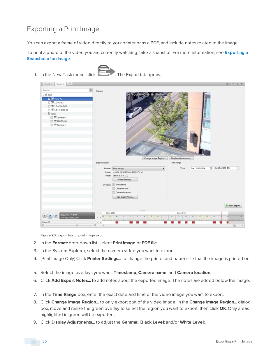 Exporting a print image | Avigilon ACC Player Version 5.2.2 User Manual | Page 36 / 42