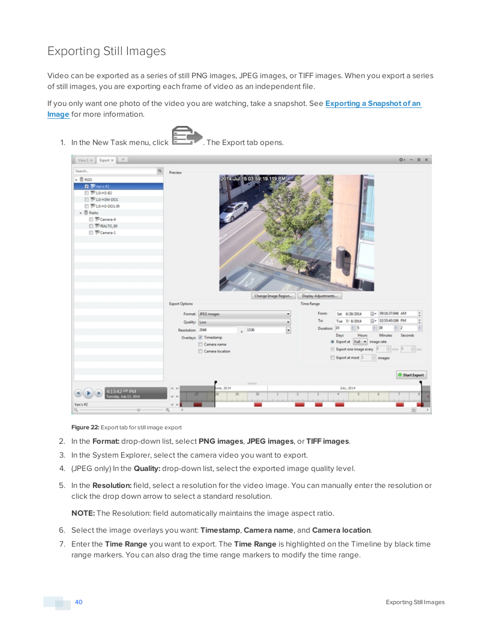 Exporting still images | Avigilon ACC Player Version 5.2.2 User Manual | Page 40 / 42