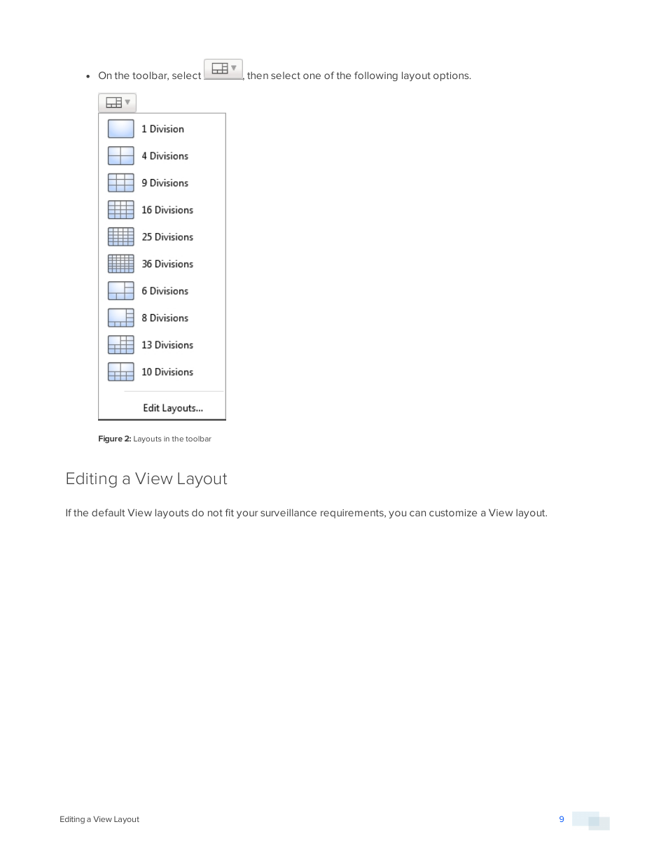 Editing a view layout | Avigilon ACC Player Version 5.2.2 User Manual | Page 9 / 42