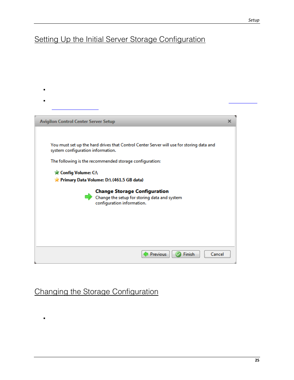 Changing the storage configuration | Avigilon ACC Server Version 5.2 User Manual | Page 29 / 42