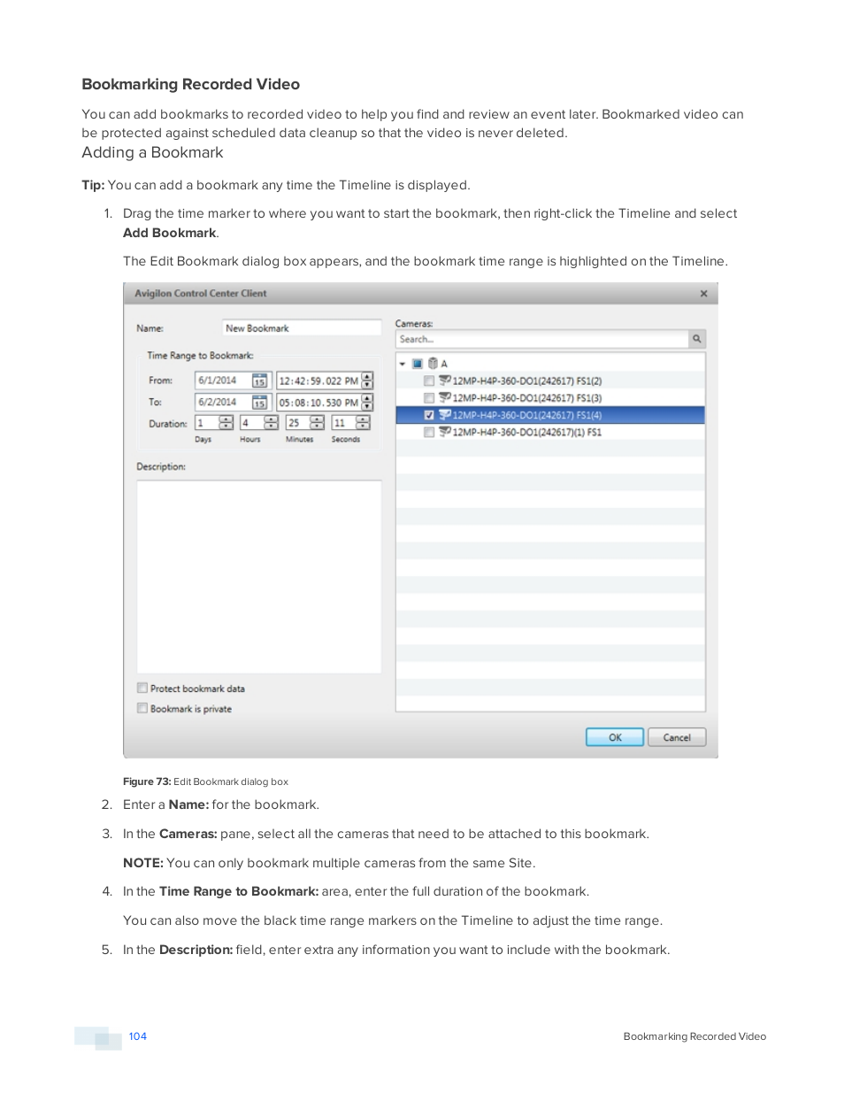 Bookmarking recorded video, Add_bookmark, Adding a bookmark | Avigilon ACC Standard Version 5.2.2 User Manual | Page 104 / 151