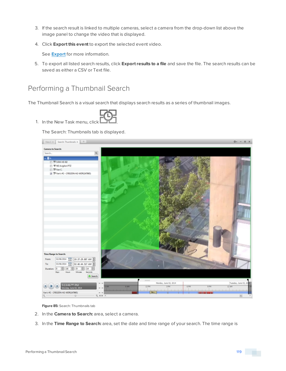 Performing a thumbnail search | Avigilon ACC Standard Version 5.2.2 User Manual | Page 119 / 151