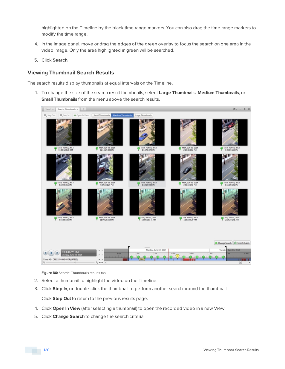 Viewing thumbnail search results | Avigilon ACC Standard Version 5.2.2 User Manual | Page 120 / 151