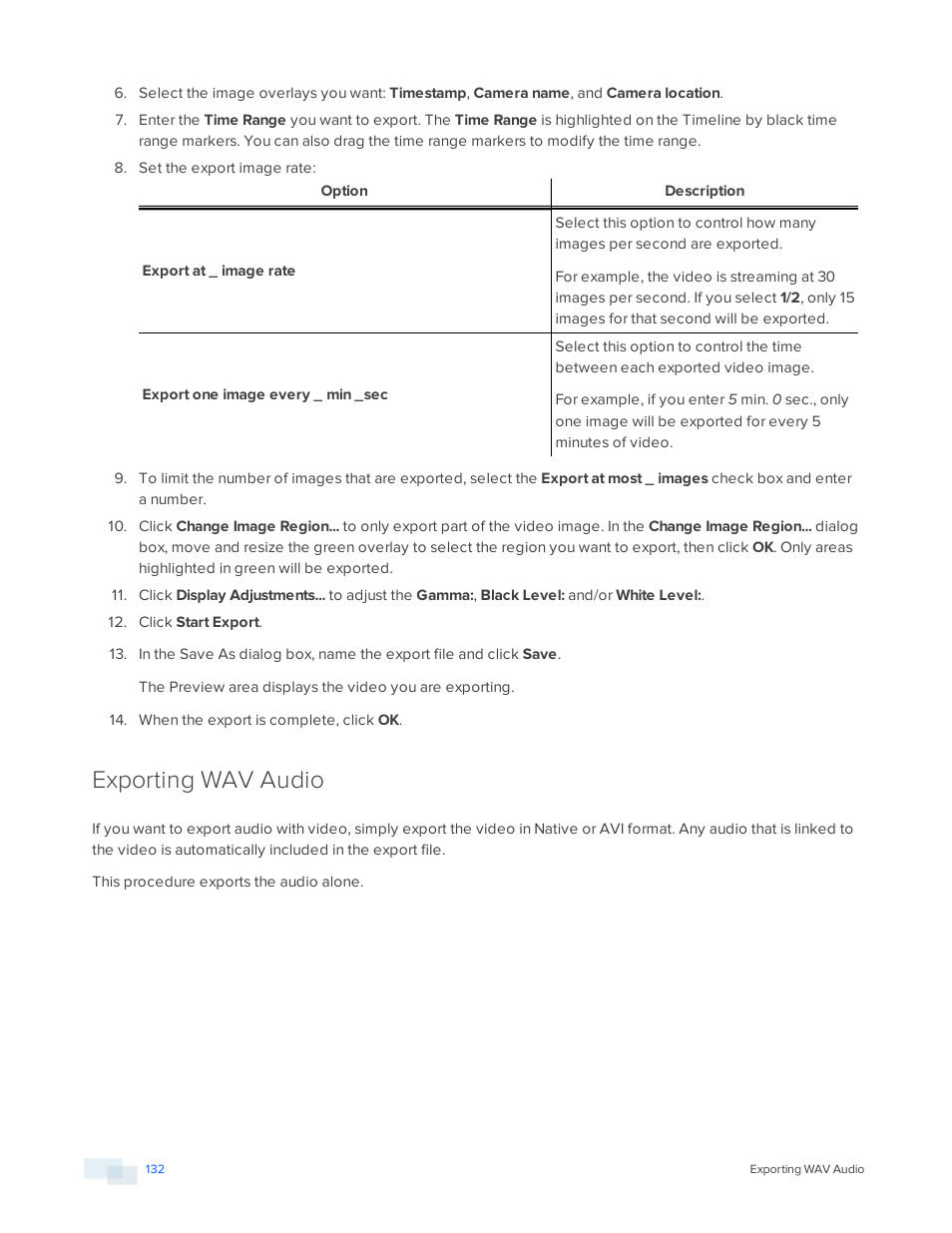 Exporting wav audio | Avigilon ACC Standard Version 5.2.2 User Manual | Page 132 / 151