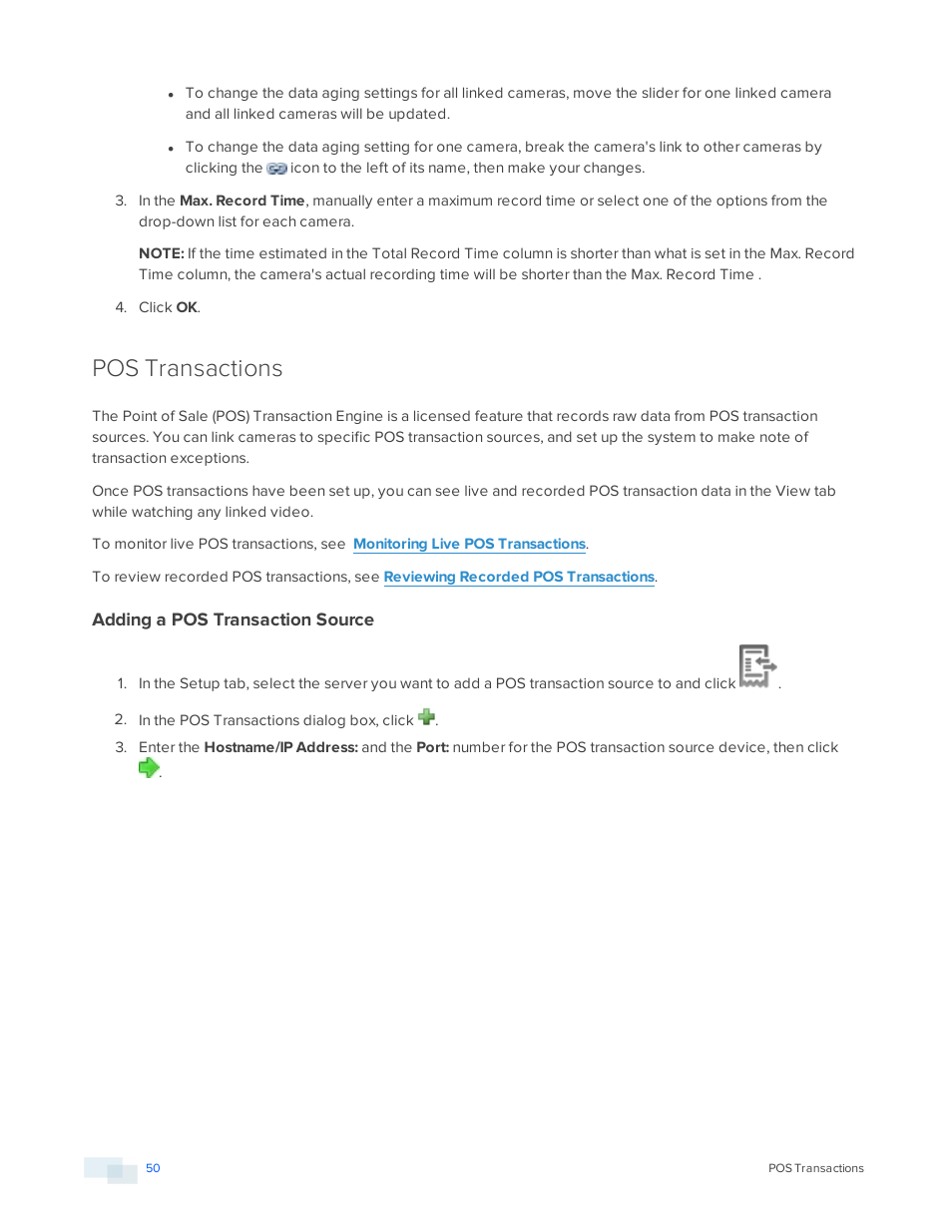 Pos transactions, Adding a pos transaction source | Avigilon ACC Standard Version 5.2.2 User Manual | Page 50 / 151