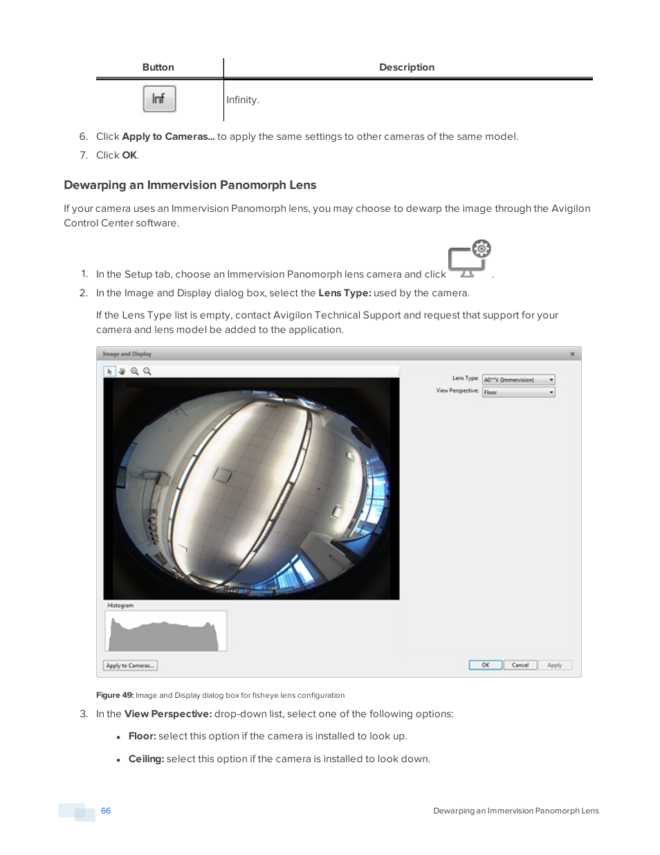 Dewarping an immervision panomorph lens | Avigilon ACC Standard Version 5.2.2 User Manual | Page 66 / 151