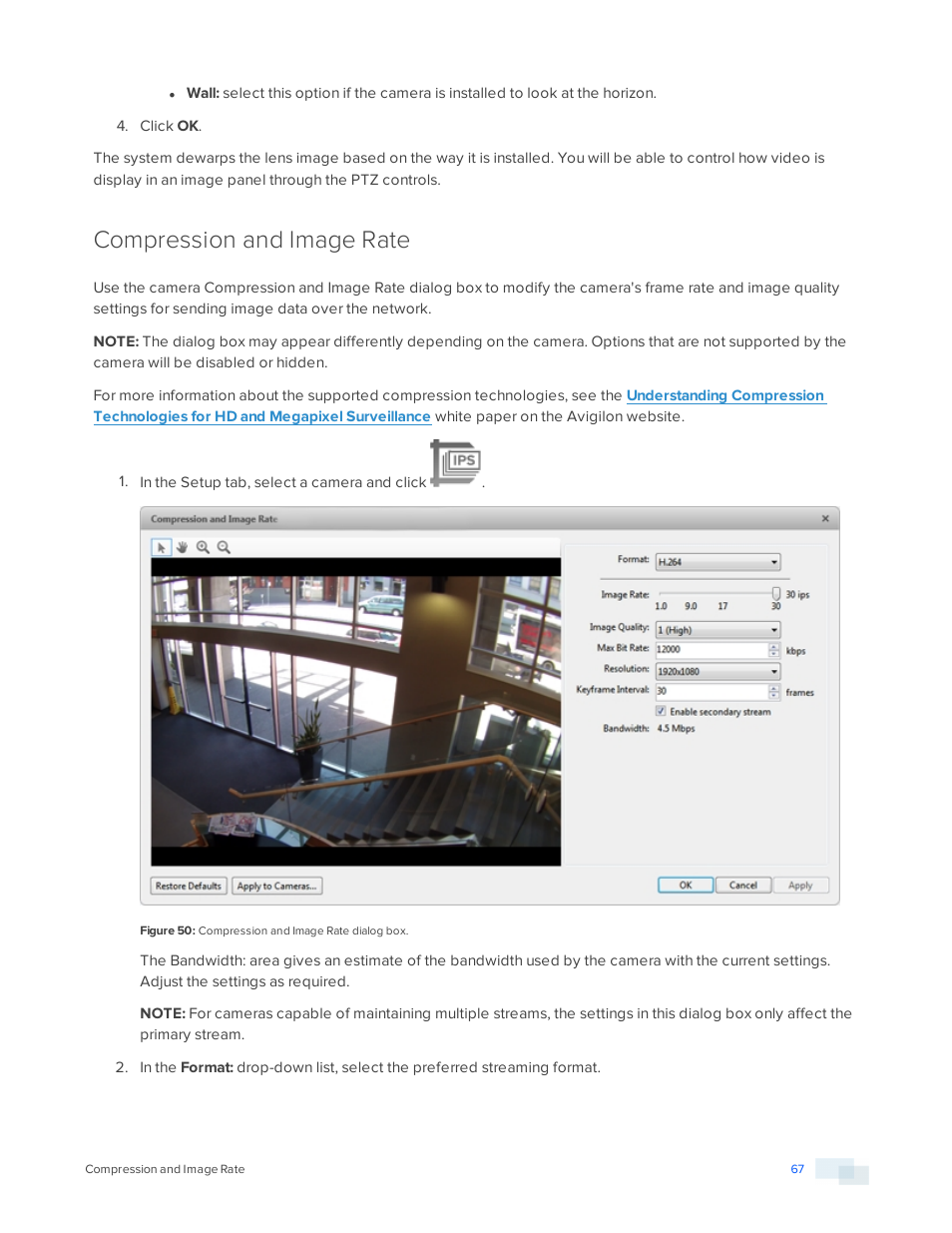 Compression and image rate | Avigilon ACC Standard Version 5.2.2 User Manual | Page 67 / 151