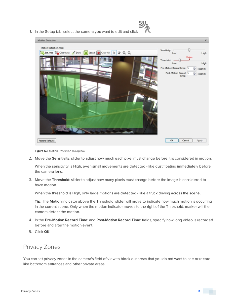 Privacy zones | Avigilon ACC Standard Version 5.2.2 User Manual | Page 71 / 151