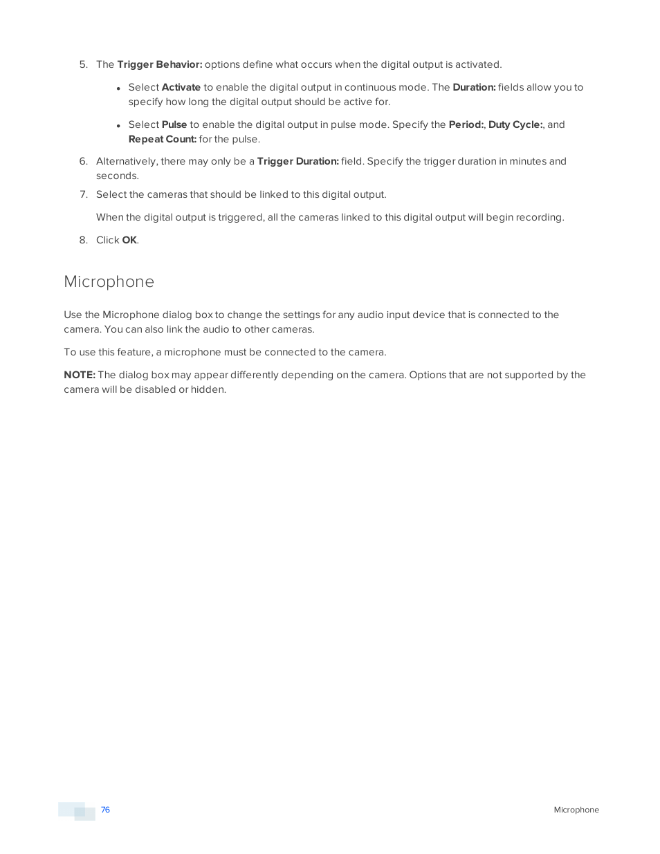 Microphone | Avigilon ACC Standard Version 5.2.2 User Manual | Page 76 / 151