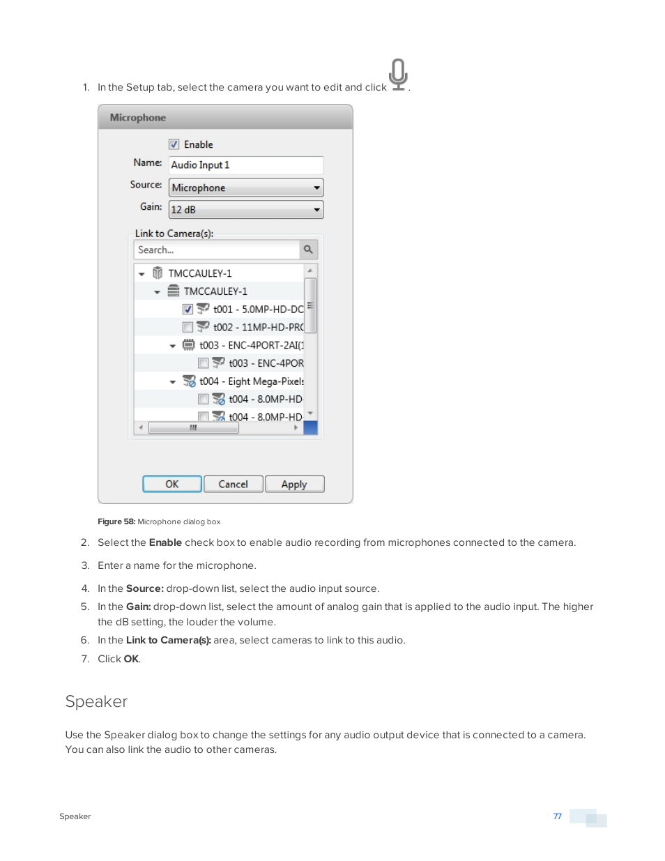 Speaker | Avigilon ACC Standard Version 5.2.2 User Manual | Page 77 / 151