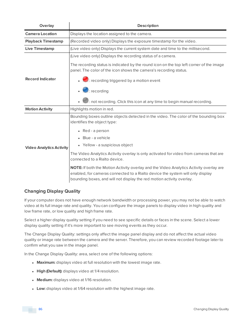 Changing display quality | Avigilon ACC Standard Version 5.2.2 User Manual | Page 86 / 151