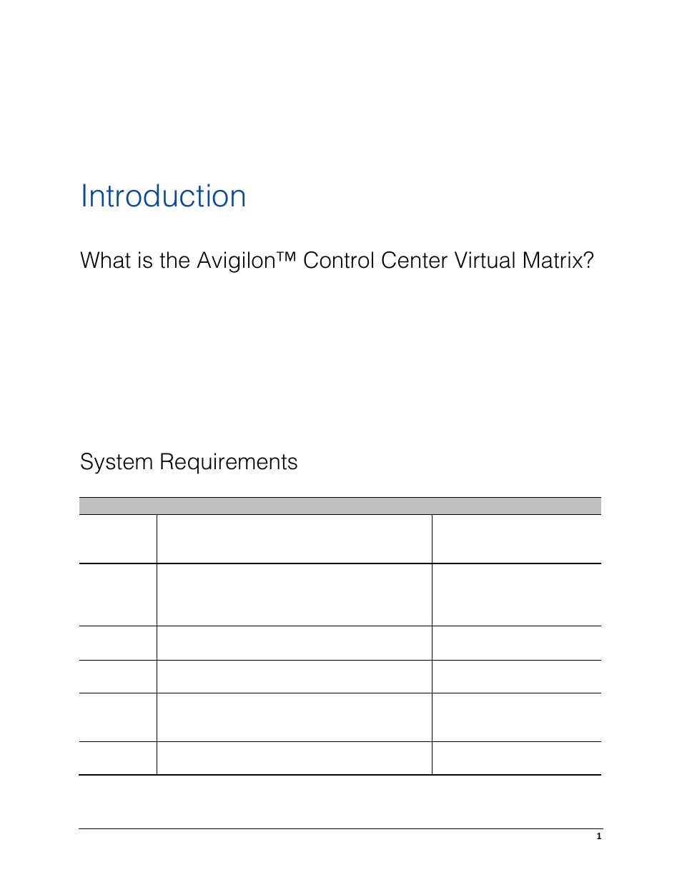 Introduction, System requirements | Avigilon ACC Virtual Matrix Version 5.2 User Manual | Page 5 / 14